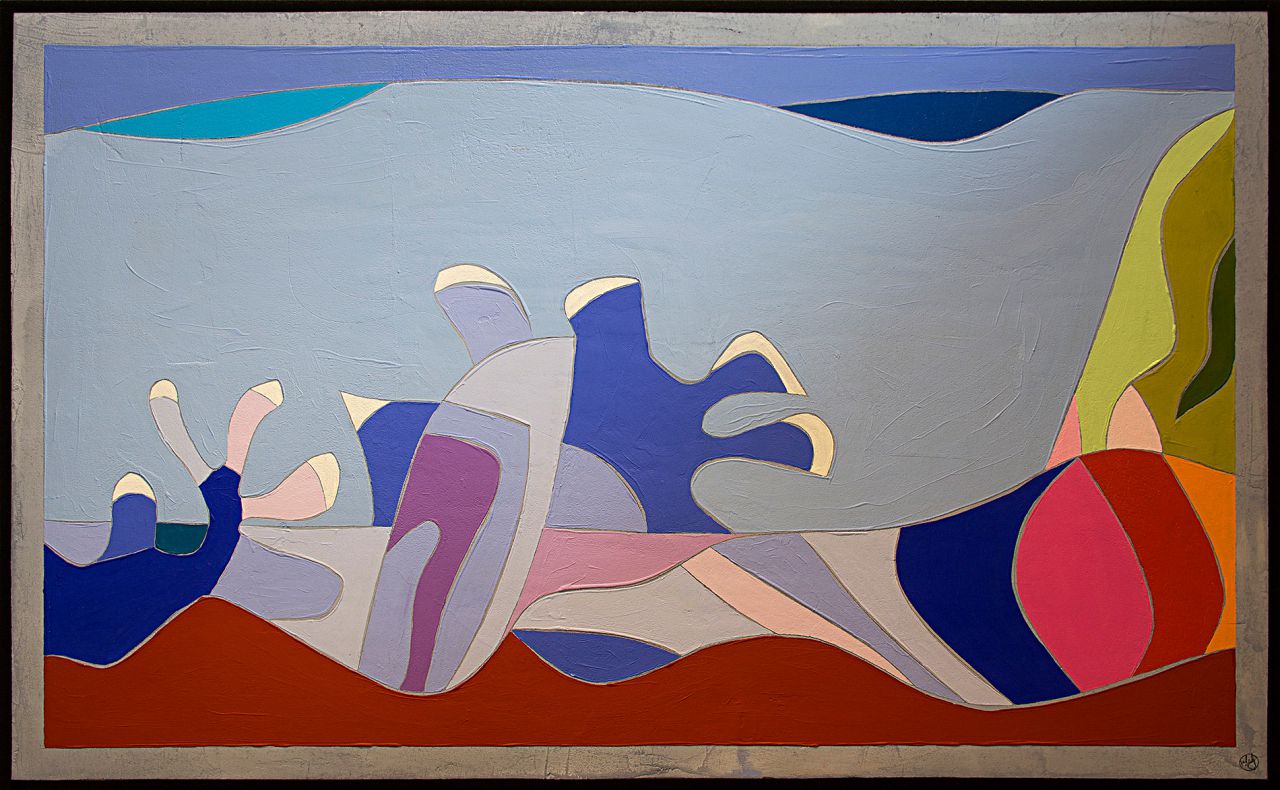 CARSTEN WECK - Tramontana, Fresco-relief plaster on plywood, 110x180 cm